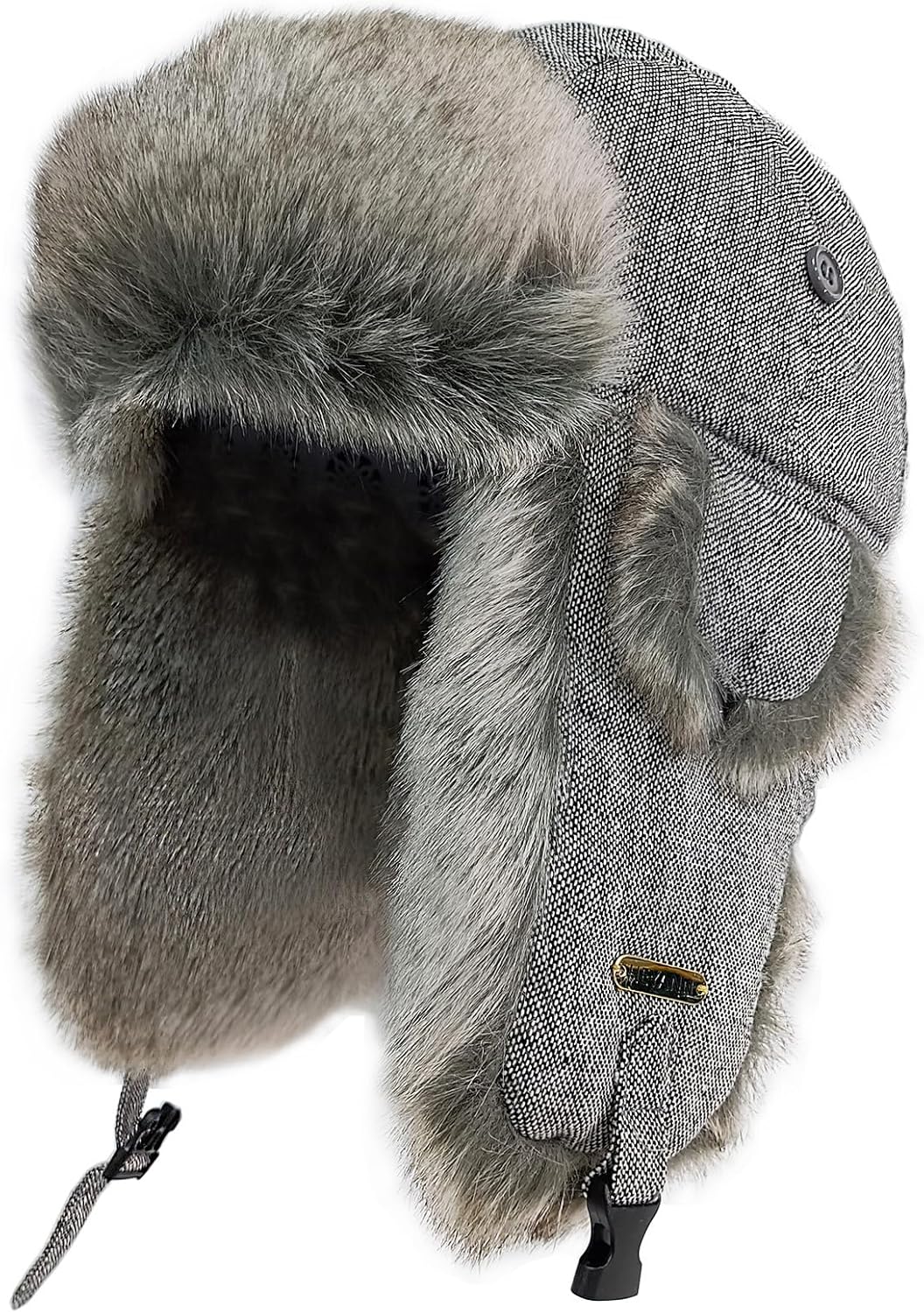 HEYANN Winter Trapper hat Plaid Faux Fur Fuzzy for Men Women with